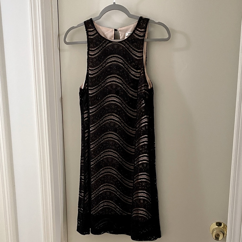 Speechless Black and Cream Patterned Mini Dress